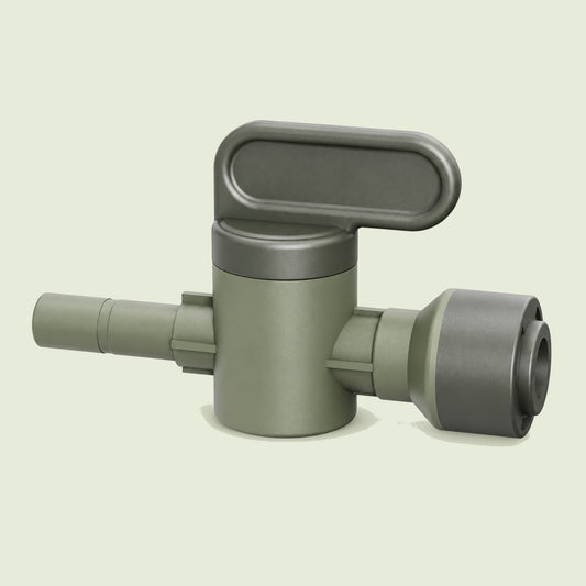 Branch Valve for Irrigation Lines on a soft green background