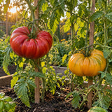 Brandywine Red & Yellow Blend Pole Tomato Seeds growing in a home garden
