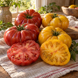 Brandywine Red & Yellow Blend Pole Tomato Seeds harvest up close