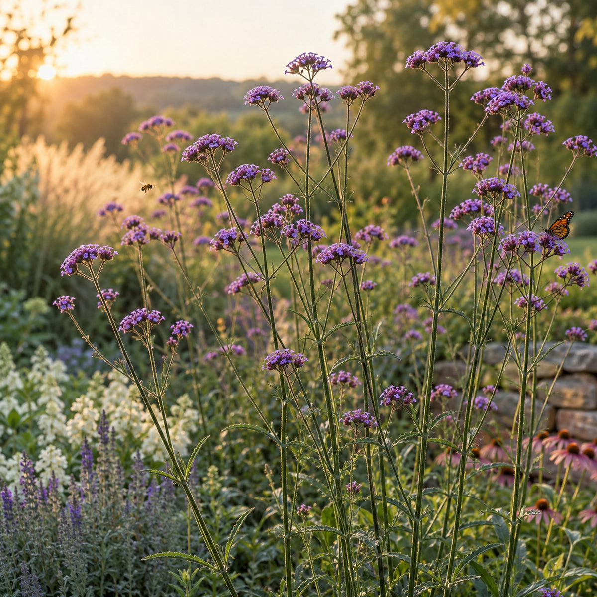 Brazilian Vervain Verbena Seeds growing in a home garden