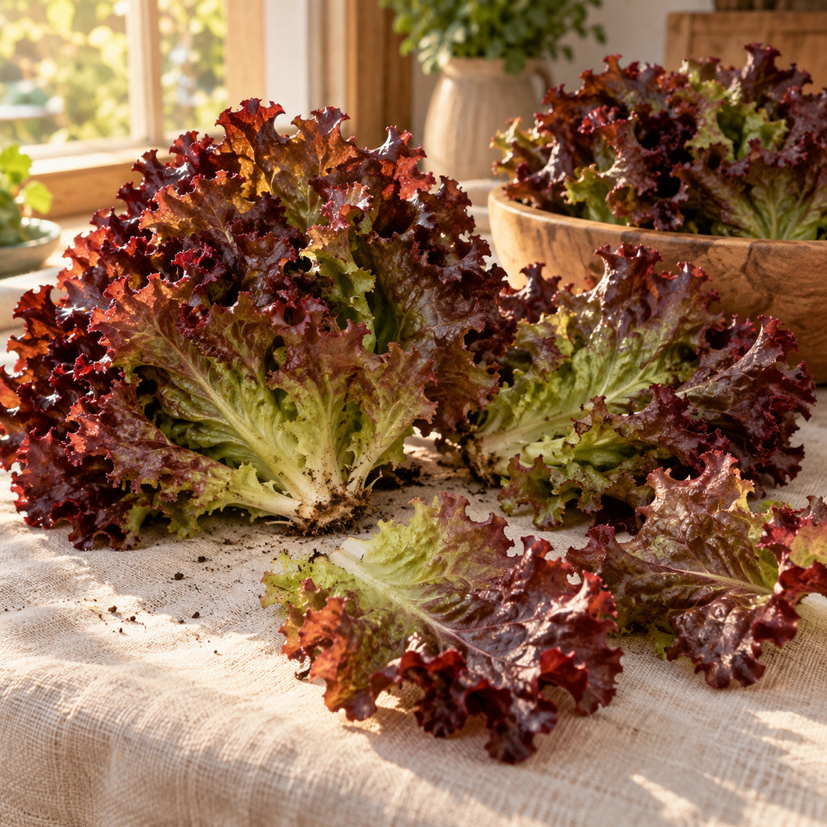 Brentwood Leaf Lettuce Seeds harvest up close