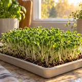 Broccoli Sprouts Seeds growing in a home garden