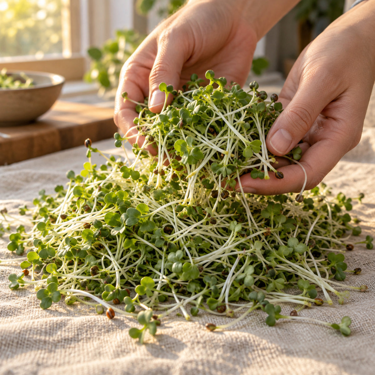 Broccoli Sprouts Seeds harvest up close
