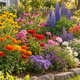 Butterfly Garden Flower Mix Seeds growing in a home garden