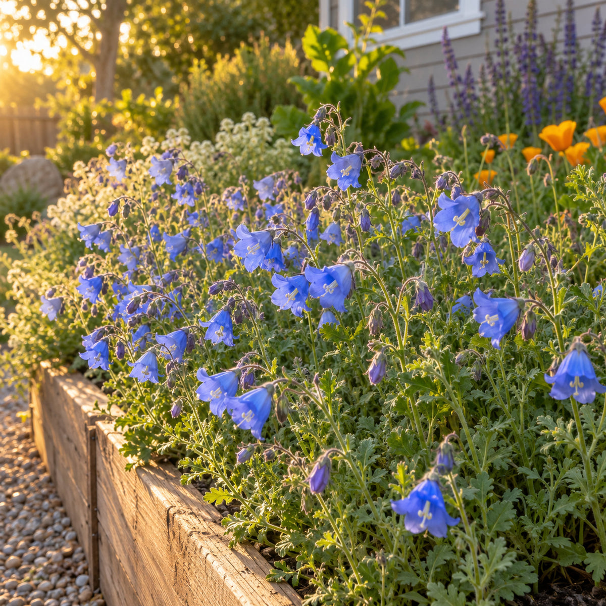 California Bluebells Seeds growing in a home garden