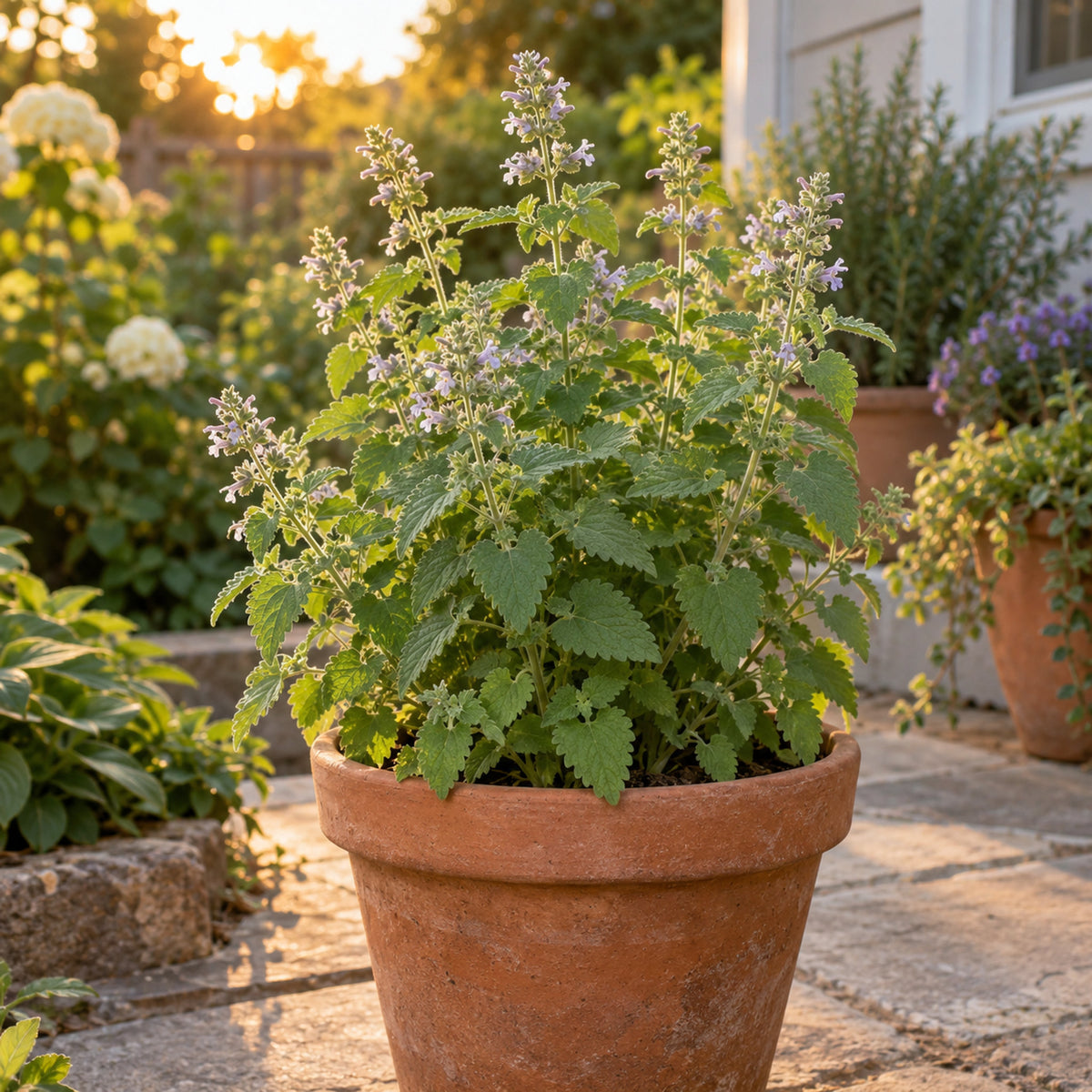 Catnip Herb Seeds growing in a home garden