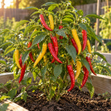 Cayenne Blend Chile Pepper Seeds growing in a home garden