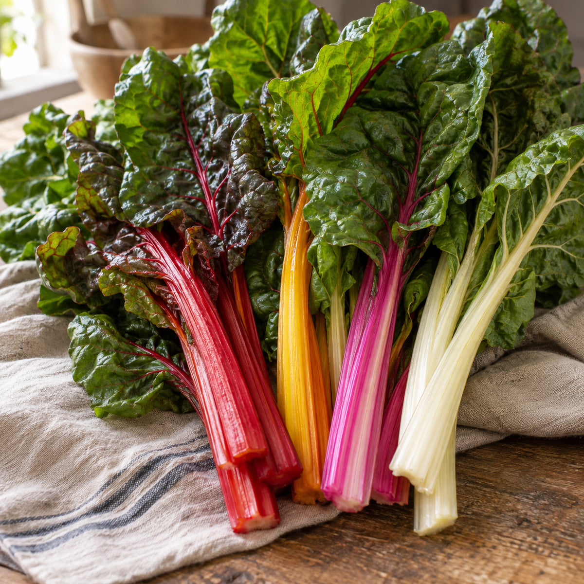 Celebration Swiss Chard Seeds harvest up close