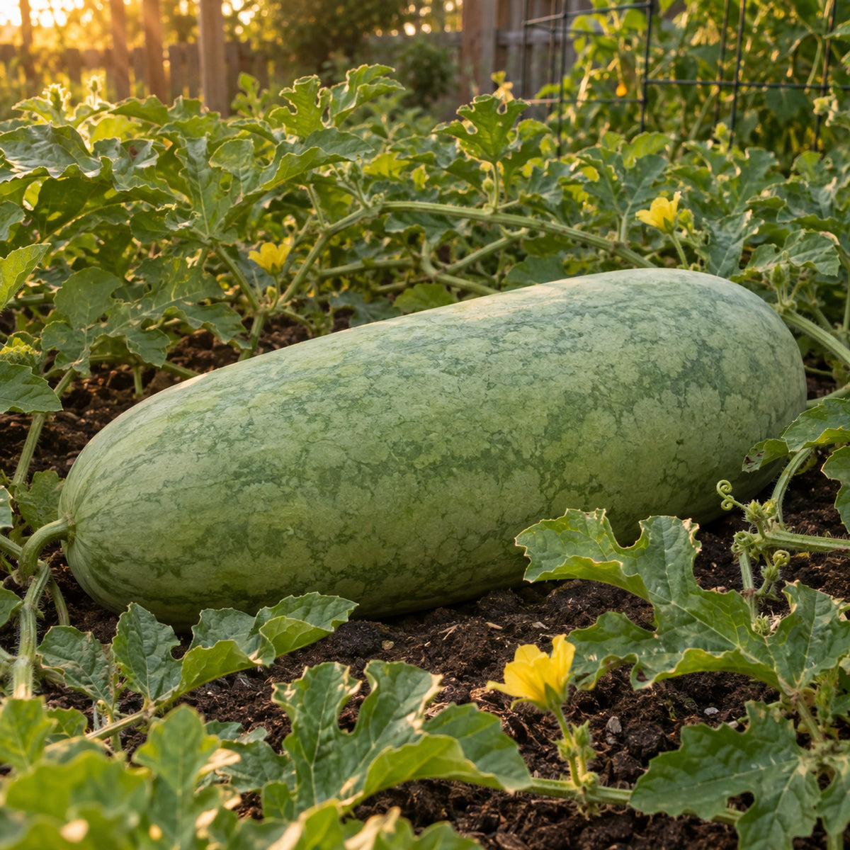 Charleston Gray Watermelon Seeds growing in a home garden