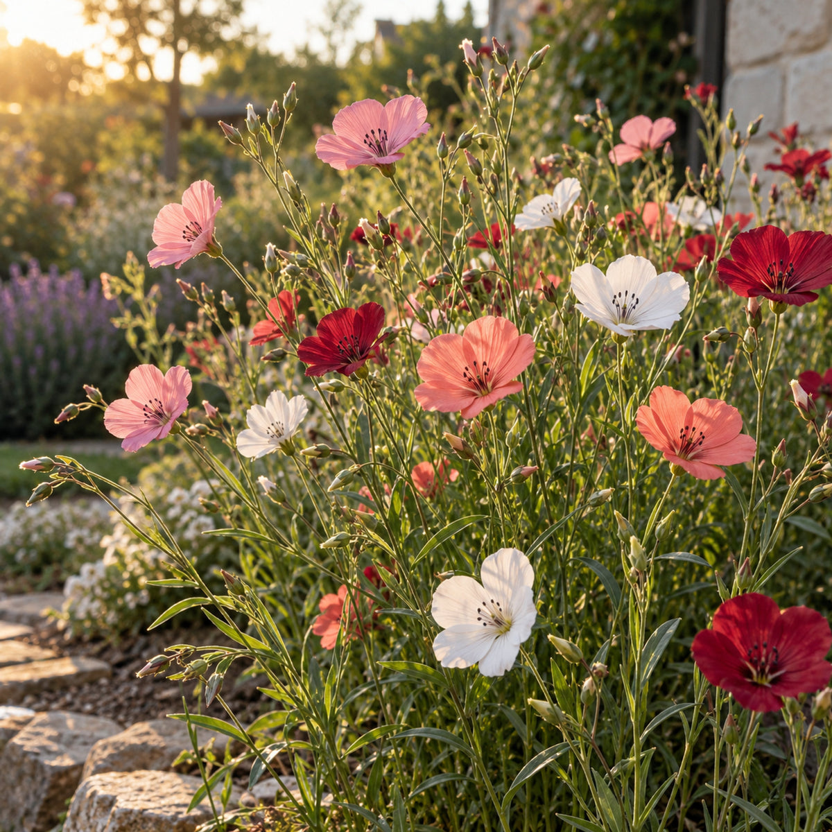 Charmer Flax Blend Seeds growing in a home garden