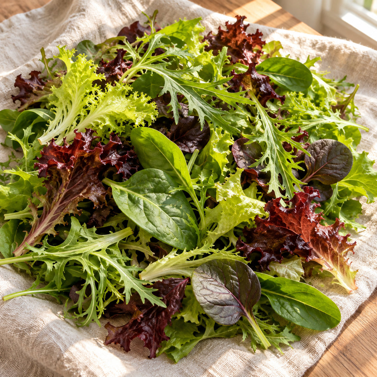 Chef's Medley Mesclun Lettuce Seeds harvest up close