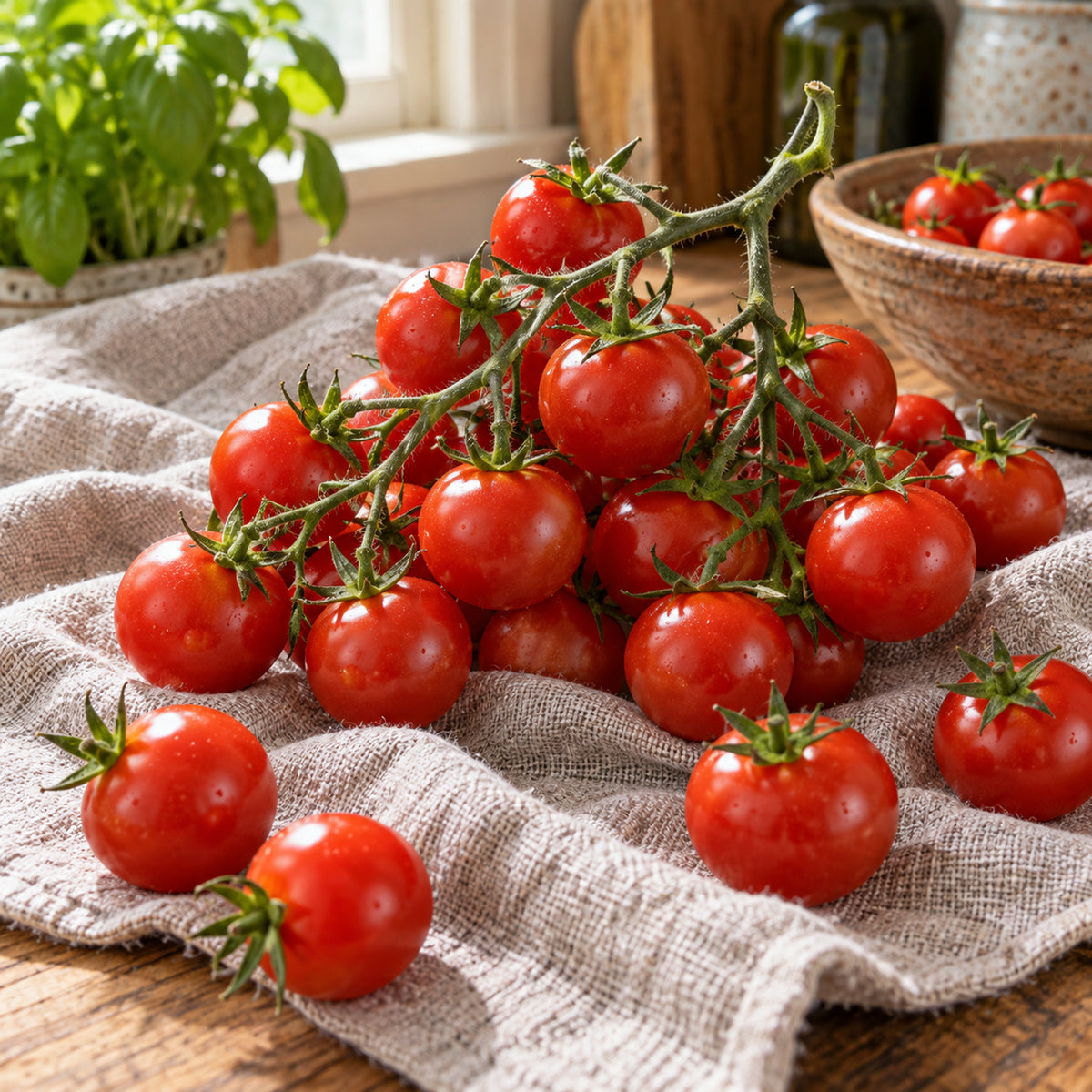Cherry Falls Bush Cherry Tomato Seeds harvest up close
