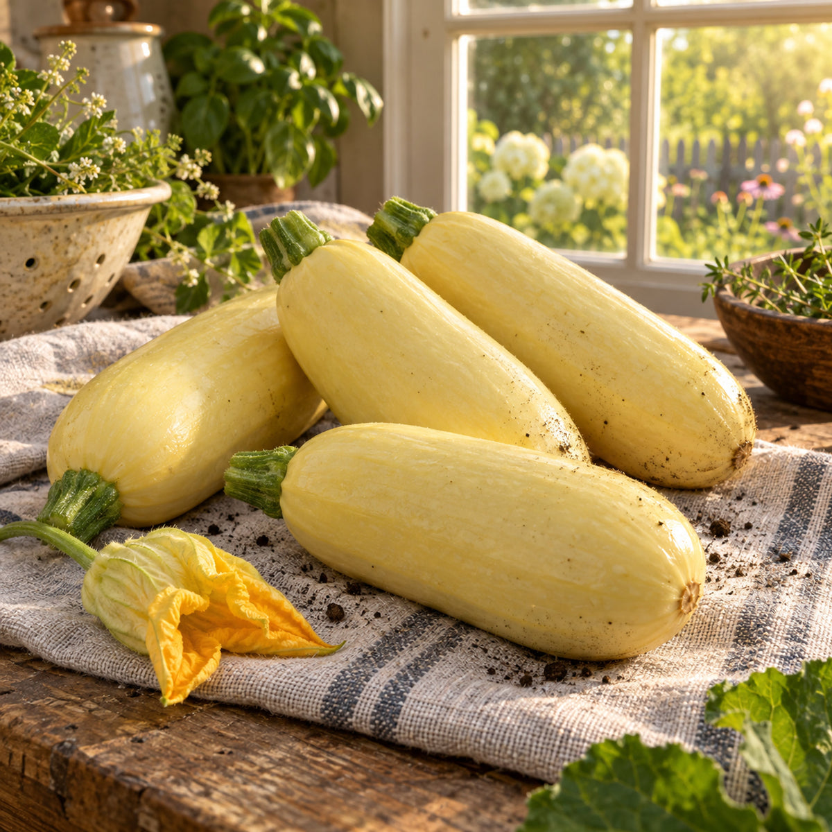 Chiffon Summer Squash Seeds harvest up close