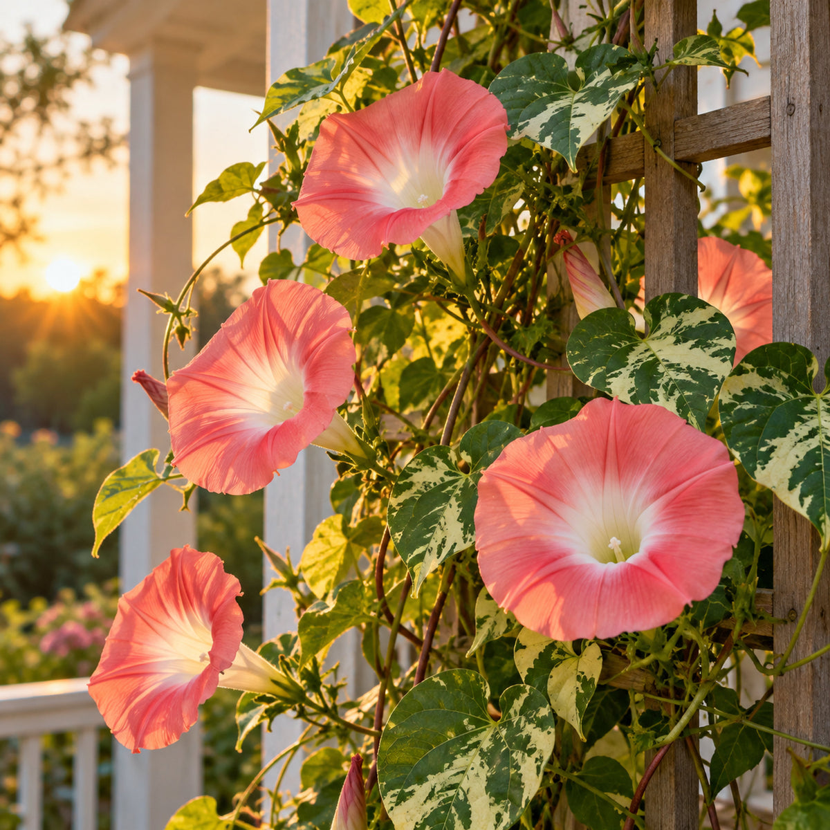 Chocolate Morning Glory Seeds growing in a home garden