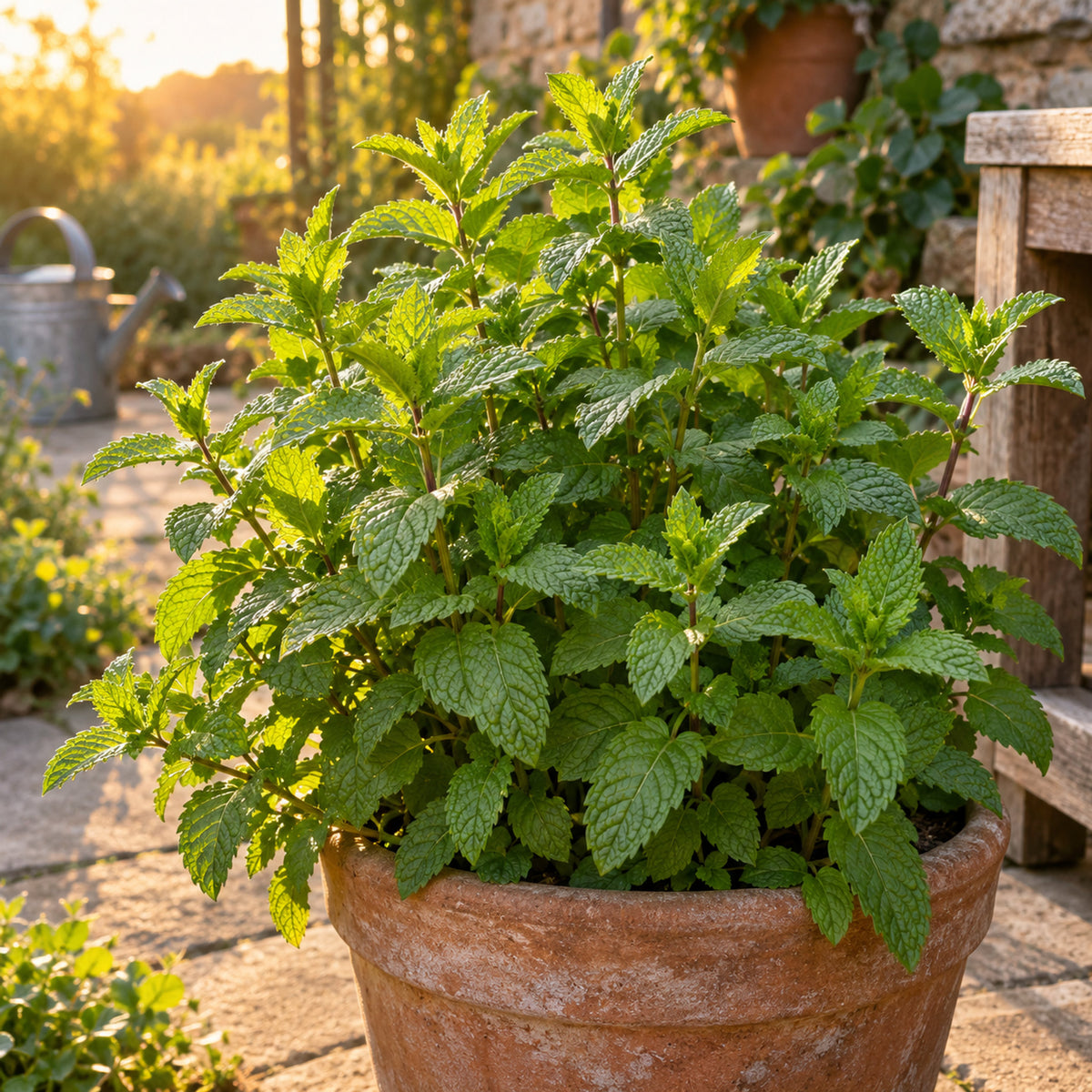 Common Mint Seeds growing in a home garden