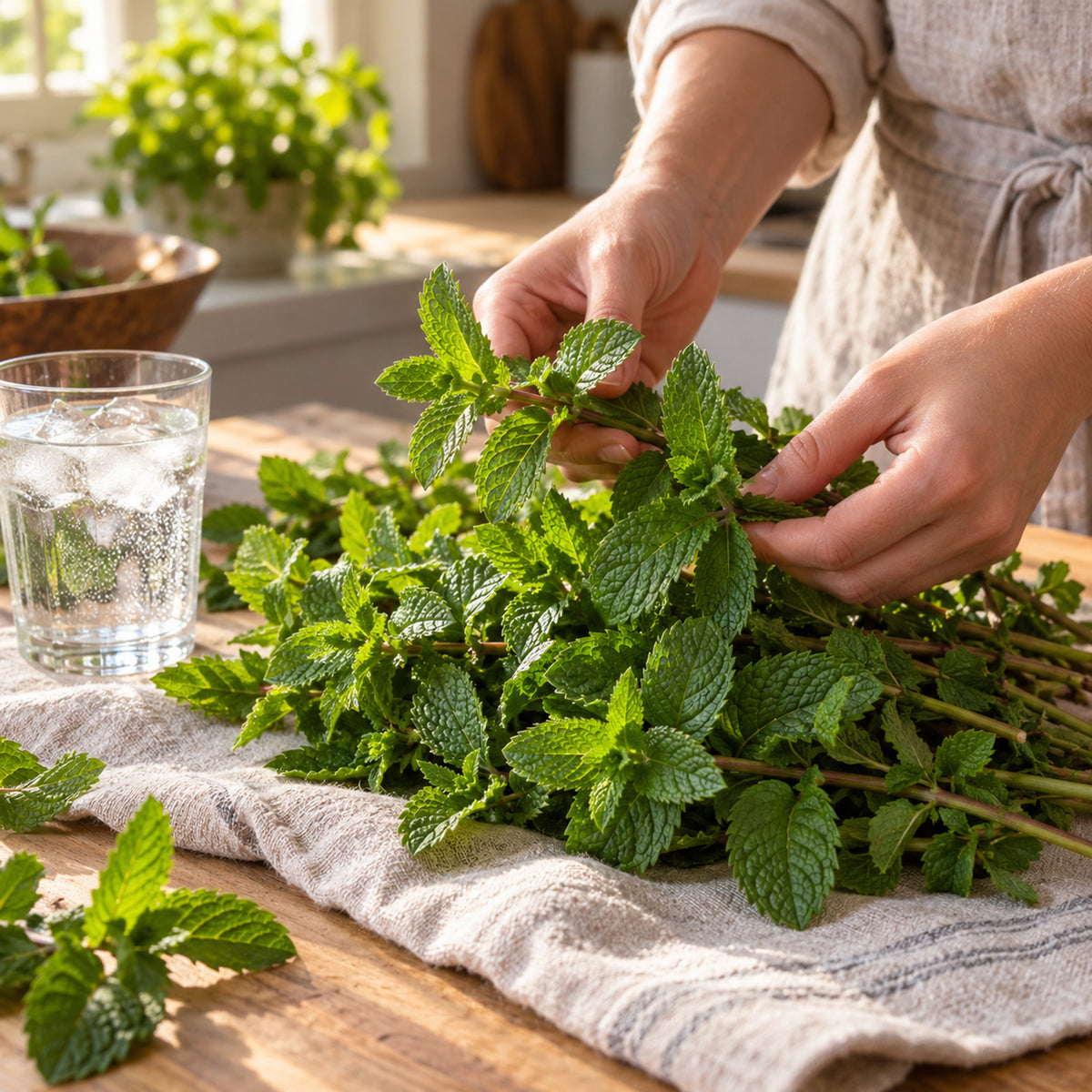 Common Mint Seeds harvest up close