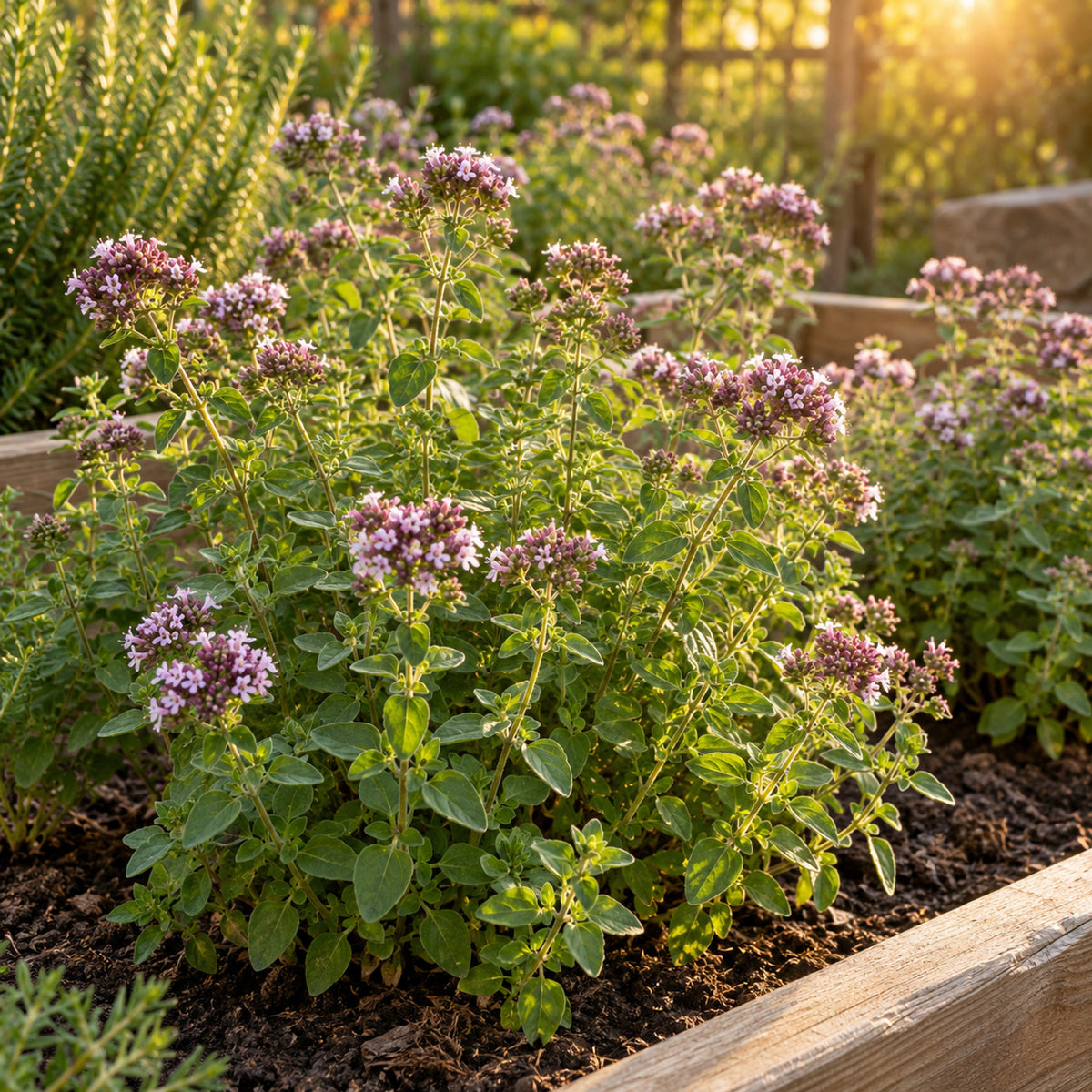 Common Oregano Seeds growing in a home garden