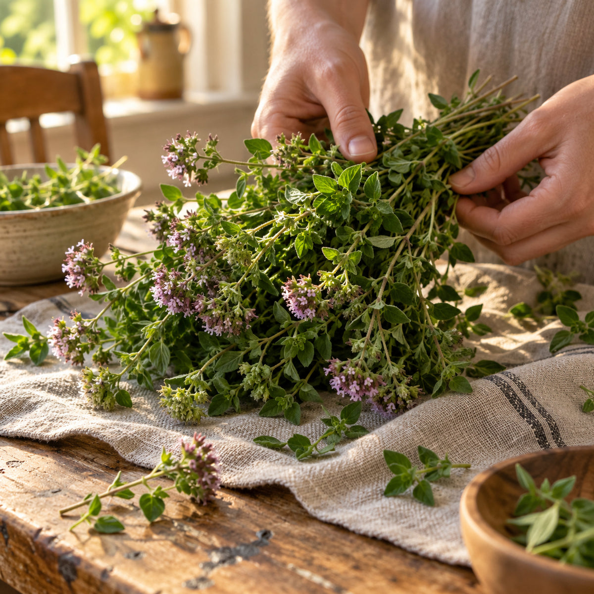 Common Oregano Seeds harvest up close