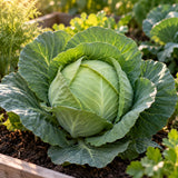 Copenhagen Market Cabbage Seeds growing in a home garden