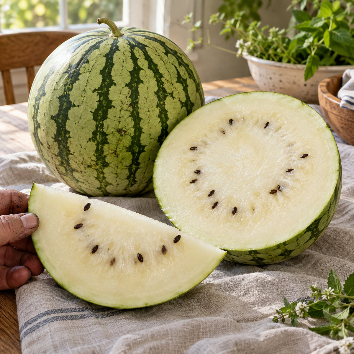 Cream of Saskatchewan Watermelon Seeds harvest up close