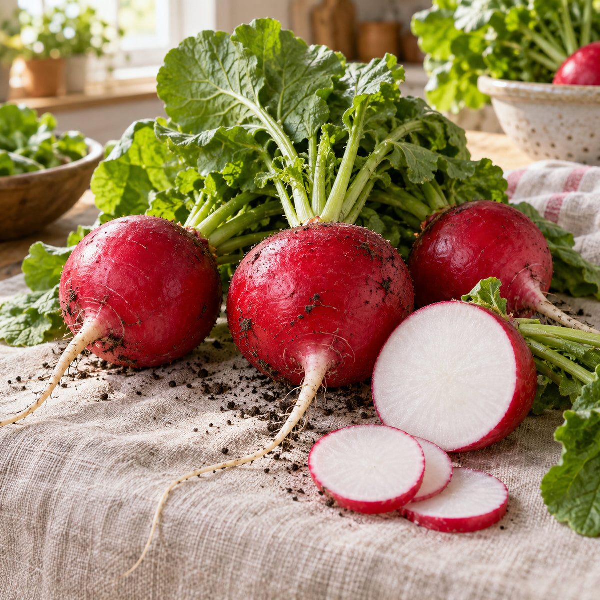 Crimson Giant Radish Seeds harvest up close