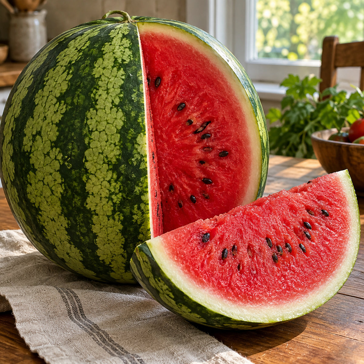 Crimson Sweet Watermelon Seeds harvest up close