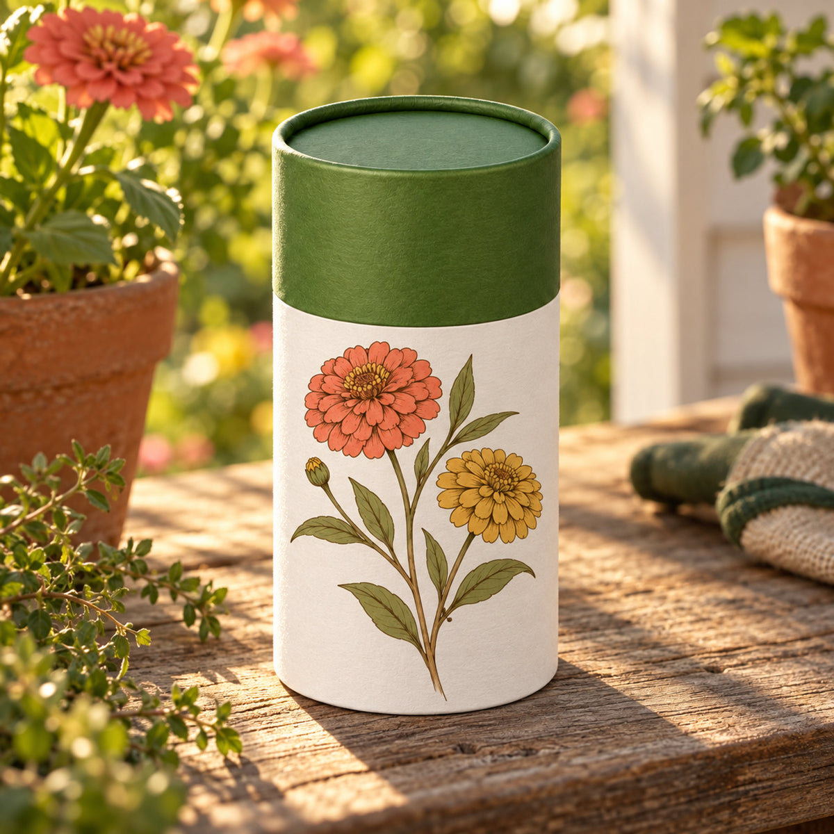 Cut and Come Again Zinnia Seed Shaker detail