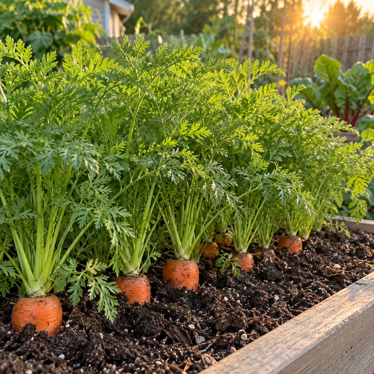 Danvers 126 Carrot Heirloom Seeds growing in a home garden