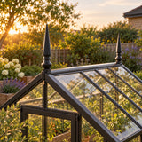 Decorative Greenhouse Finials, 2 Pack in use in a home garden