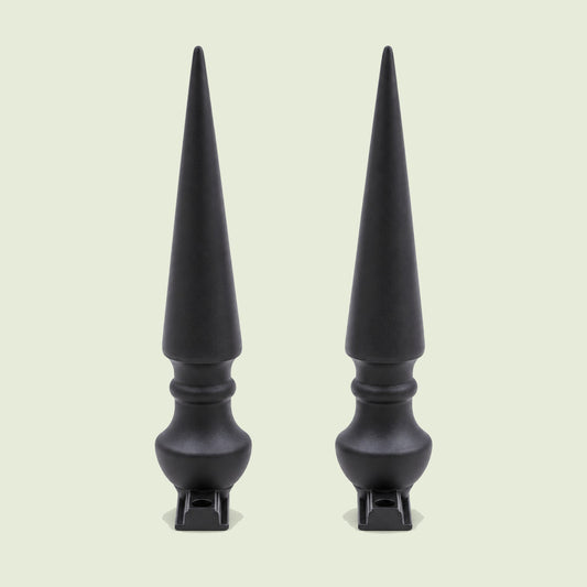Decorative Greenhouse Finials, 2 Pack on a soft green background