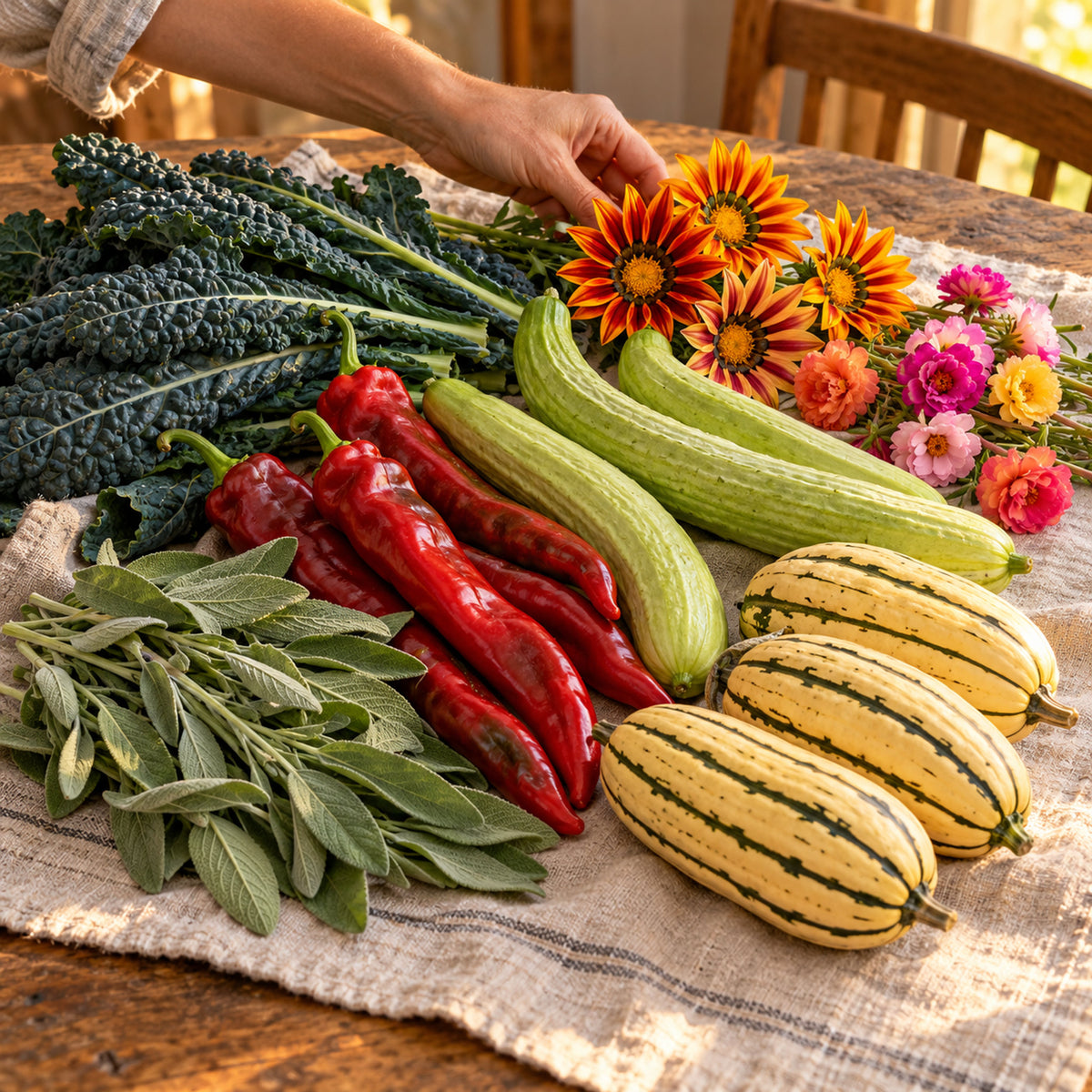 Desert West Garden Seed Bundle harvest up close