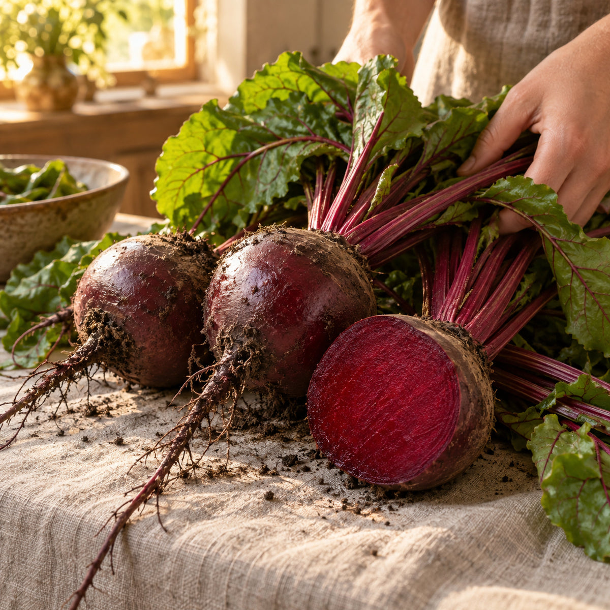 Detroit Dark Red Beet Seeds harvest up close