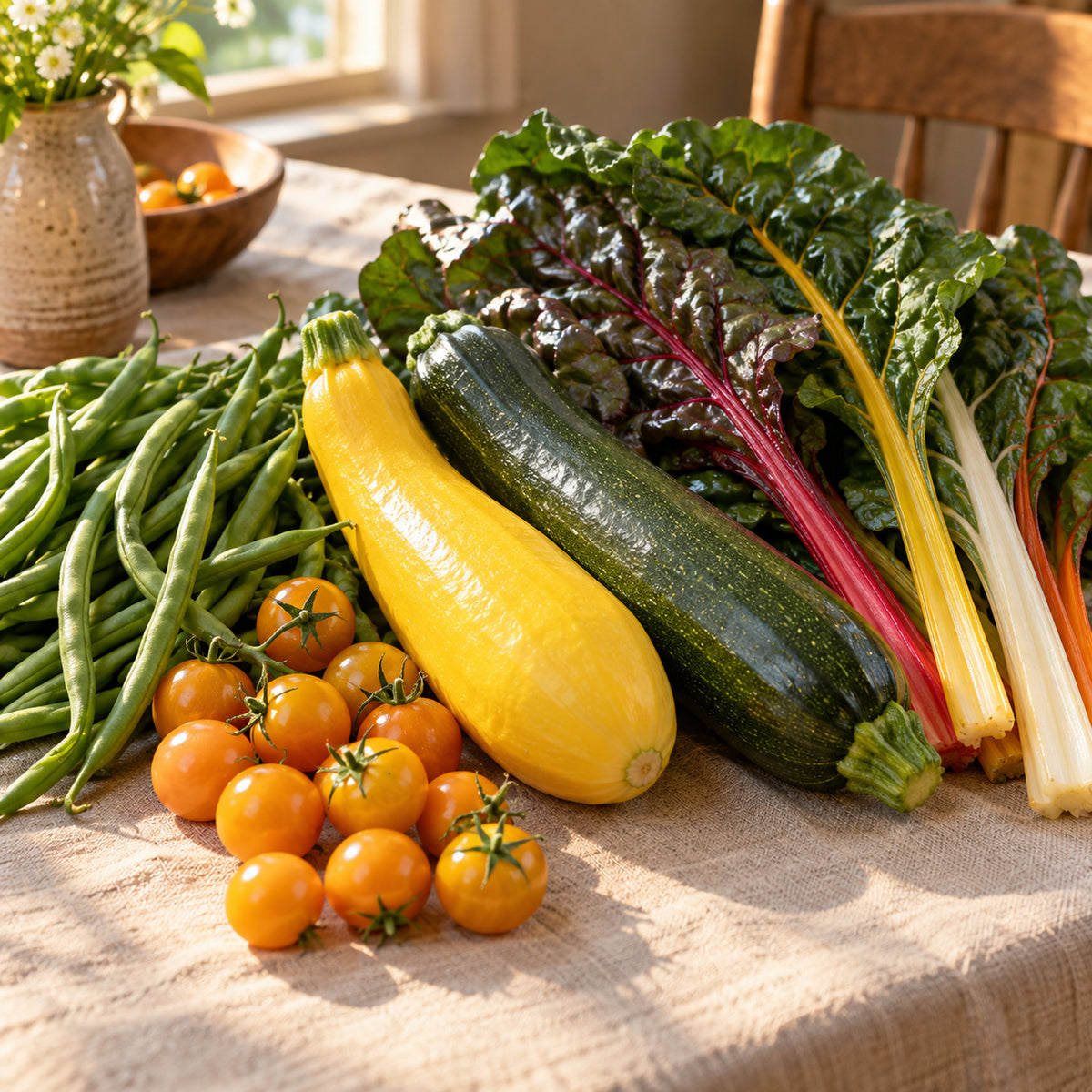 Dry Spell Vegetable Seed Pack harvest up close