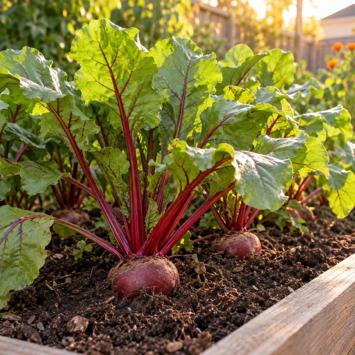 Early Wonder Beet Seeds growing in a home garden