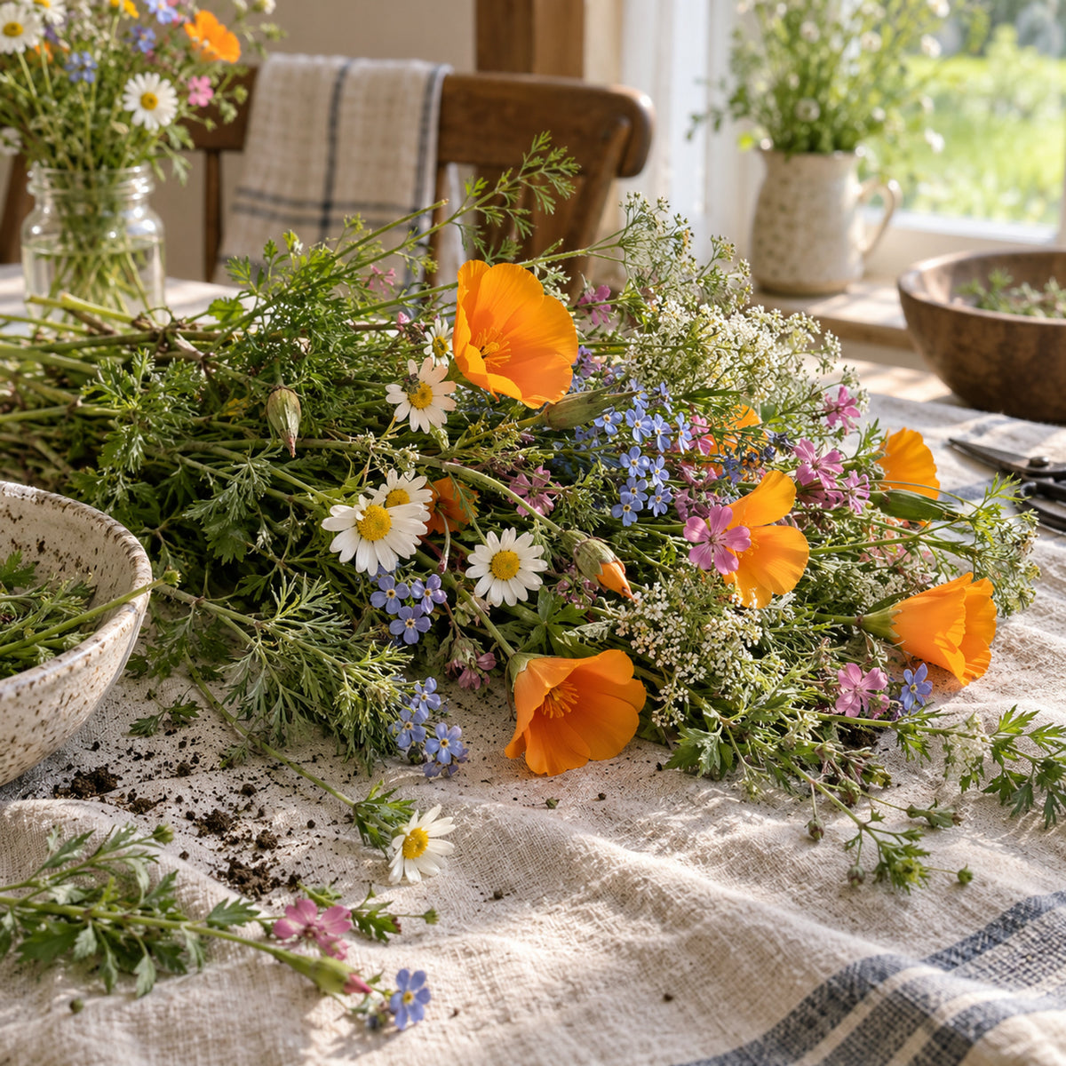 Fairy Meadow Wildflower Mix Seeds harvest up close