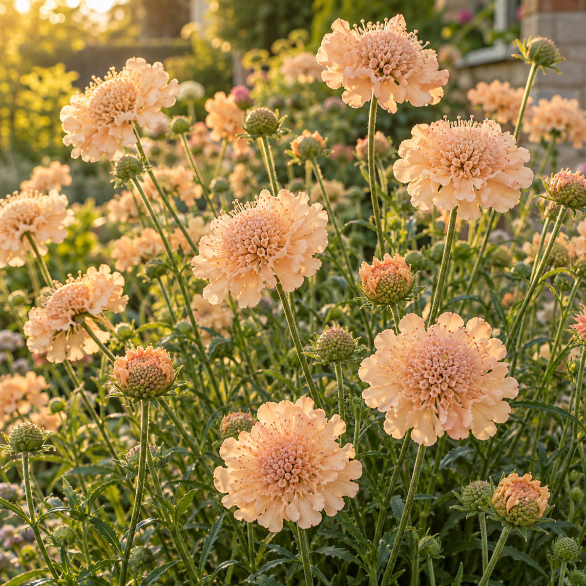 Fata Morgana Scabiosa Seeds growing in a home garden
