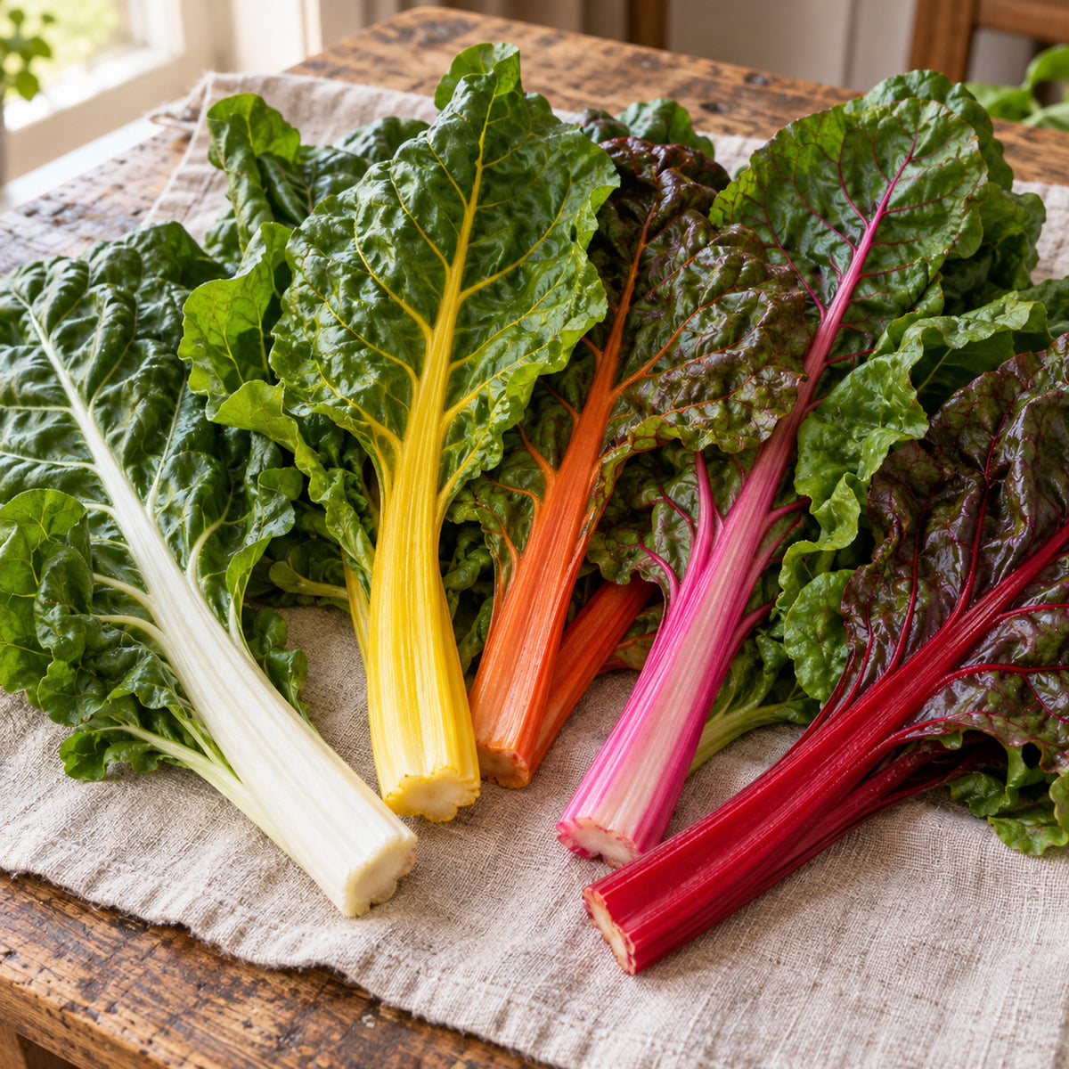 Five Color Silverbeet Swiss Chard Seeds harvest up close