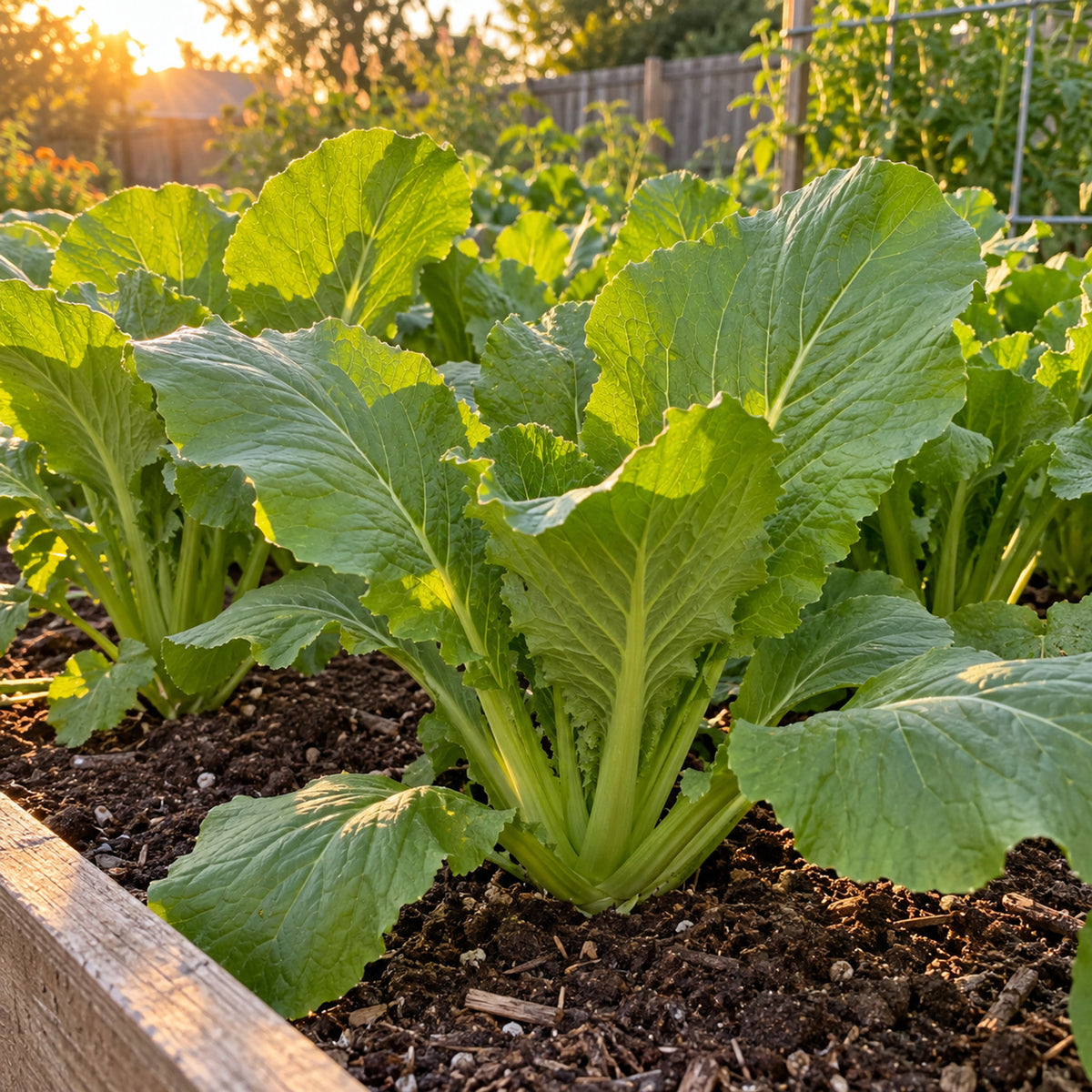 Florida Broadleaf Mustard Seeds growing in a home garden
