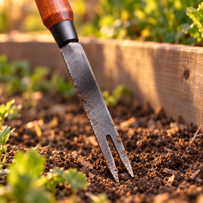 Fork-Tip Garden Weeder detail