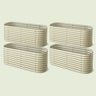 Four 32-Inch Modular Metal Raised Beds on a soft green background