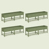 Four-Pack of Elevated Garden Beds, 2.5 x 10 Feet on a soft green background