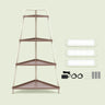 Four-Tier Corner Plant Stand with Three Grow Lights on a soft green background
