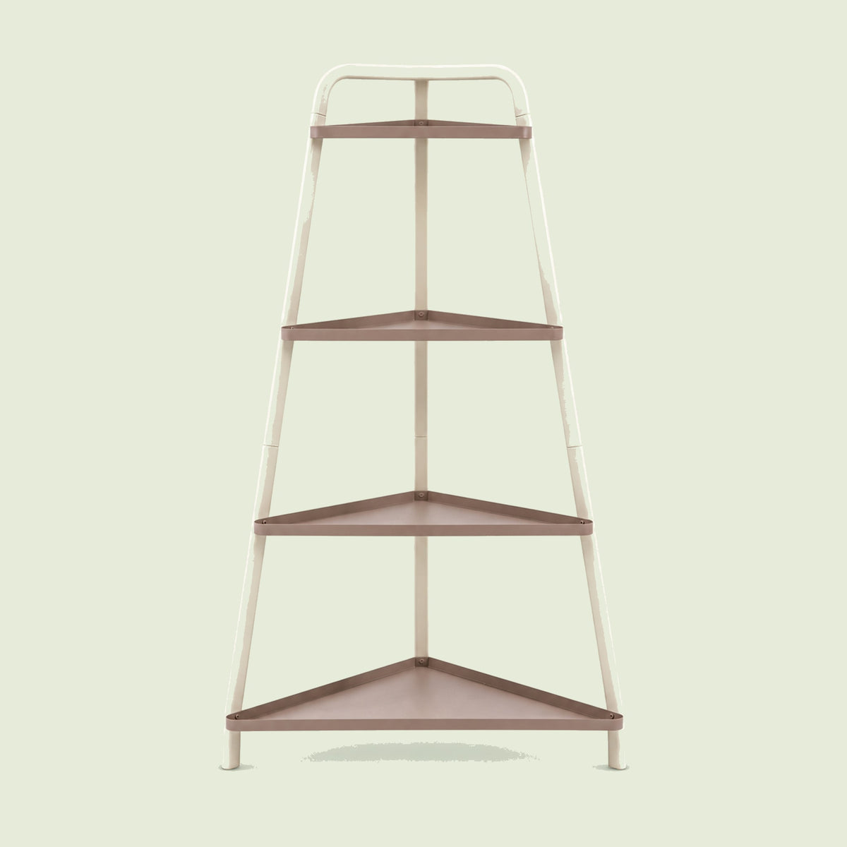 Four-Tier Corner Plant Stand on a soft green background