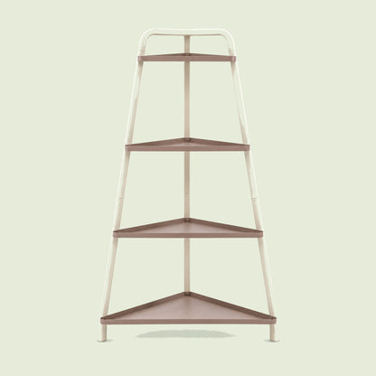 Four-Tier Corner Plant Stand on a soft green background