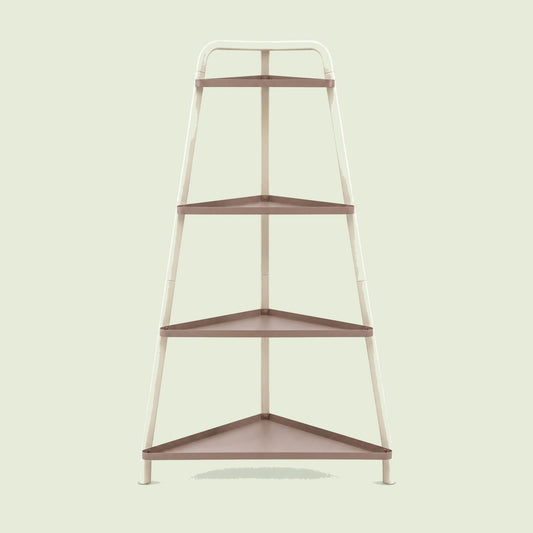 Four-Tier Corner Plant Stand on a soft green background