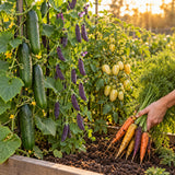 Fresh Snack Vegetable Seed Bundle growing in a home garden
