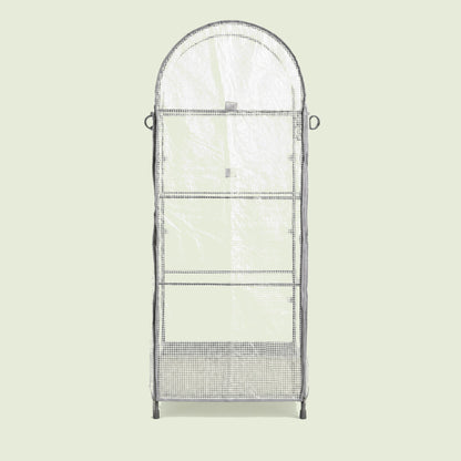 Frost Cover and Trellis for 21 x 24 Inch Planter on a soft green background