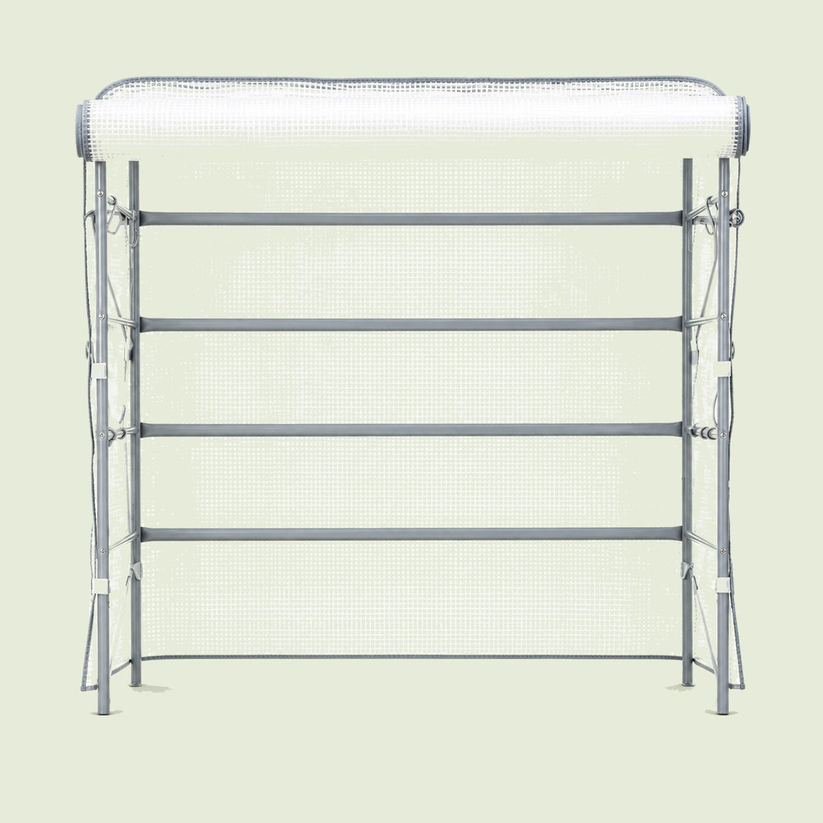 Frost Cover and Trellis for Elevated Beds on a soft green background