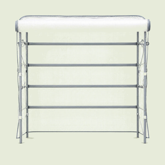 Frost Cover and Trellis for Elevated Beds on a soft green background