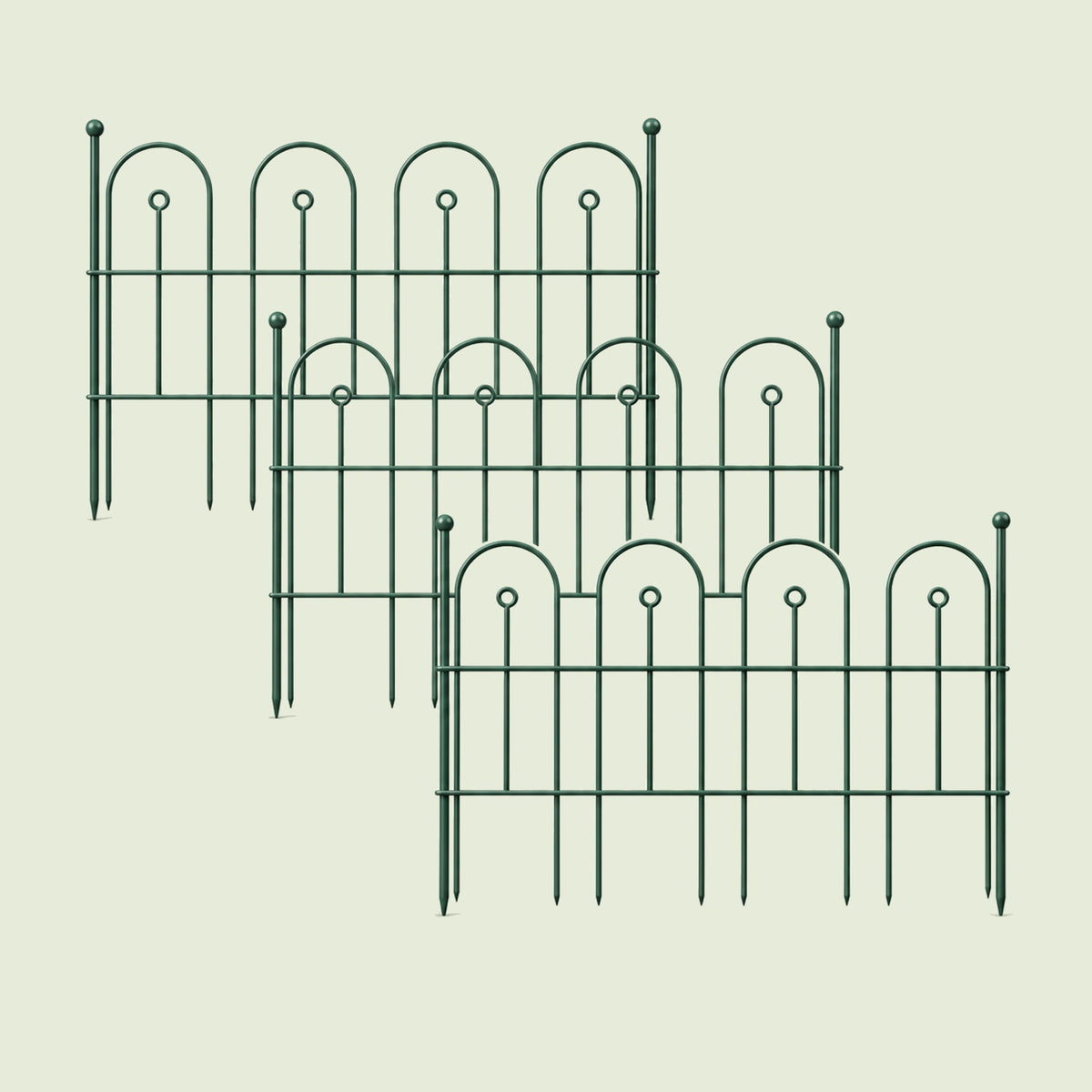 Garden Border Edging Fence, 3 Pack on a soft green background